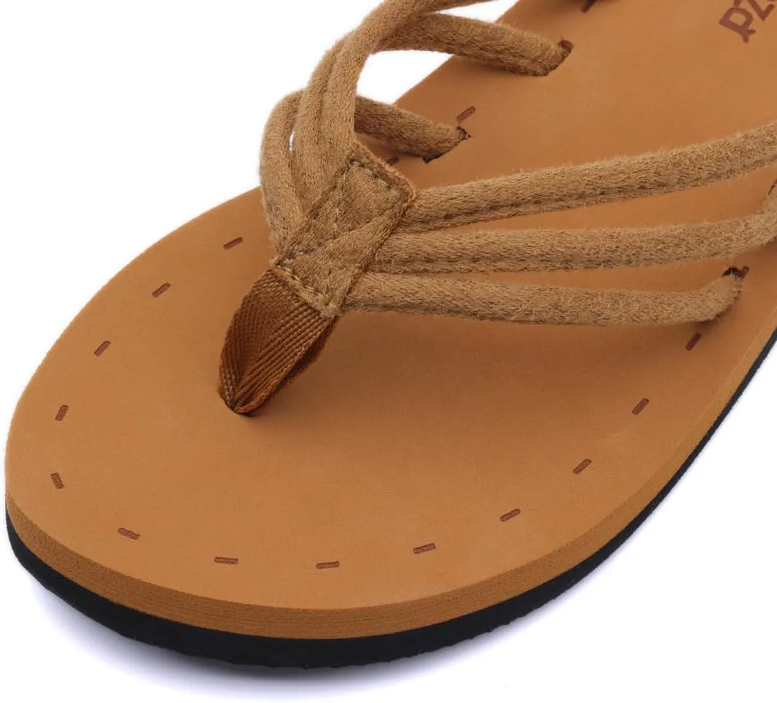 Harssidanzar Women's Flip Flops Lightweight Comfortable Summer Beach Thong Sandals with Arch Support KL221US