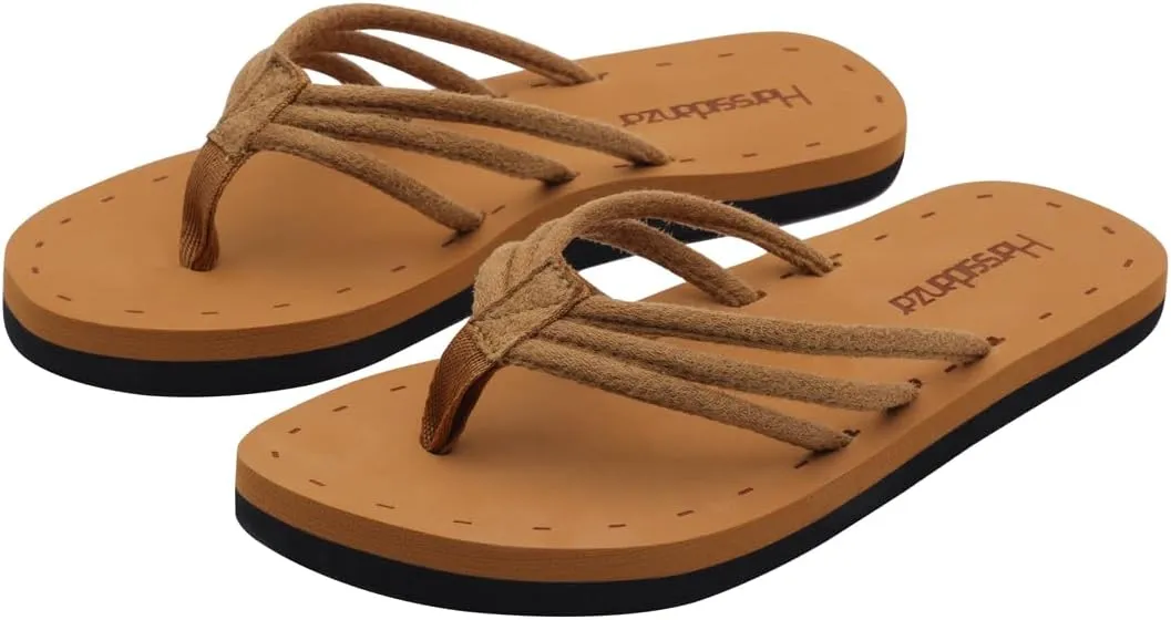 Harssidanzar Women's Flip Flops Lightweight Comfortable Summer Beach Thong Sandals with Arch Support KL221US