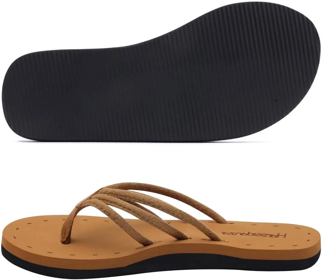 Harssidanzar Women's Flip Flops Lightweight Comfortable Summer Beach Thong Sandals with Arch Support KL221US