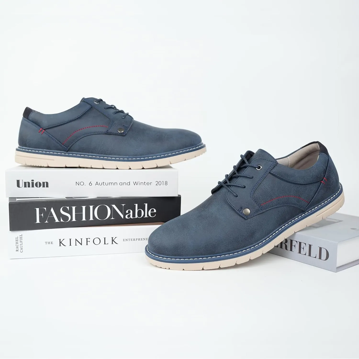 Hawkwell Men's Plus Size Casual Oxfords Shoes Comfortable Business Dress Sneakers US Size 13 14 15 16 17 18