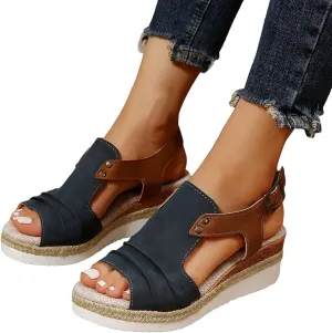 Hbeylia Wedge Sandals for Women Dressy Summer,Platform Wedges for Women,Womens Espadrilles Open Toe Sandals Comfortable Dressy Ankle Strap Slip On Sandals Orthopedic Sandals Casual