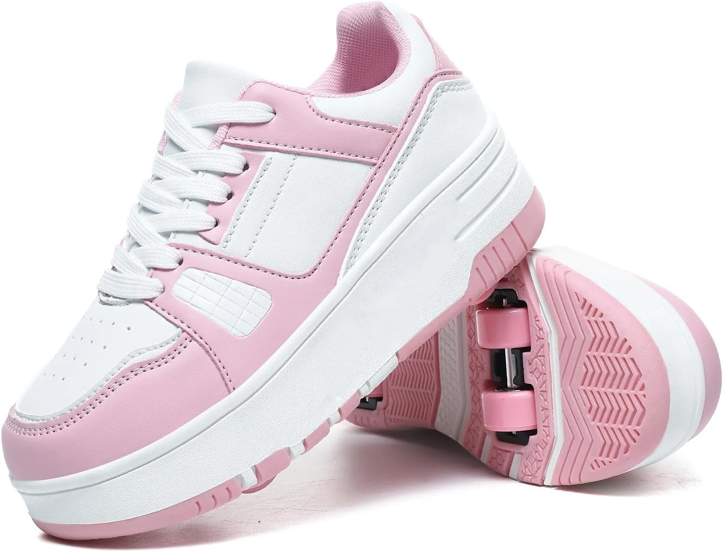 HHSTS Roller Skate Shoes for Kids Boys Girls Upgraded Fashion Sneakers with 4-Wheels for Kids, Versatile Roller Skates Shoes Christmas Birthday Gifts