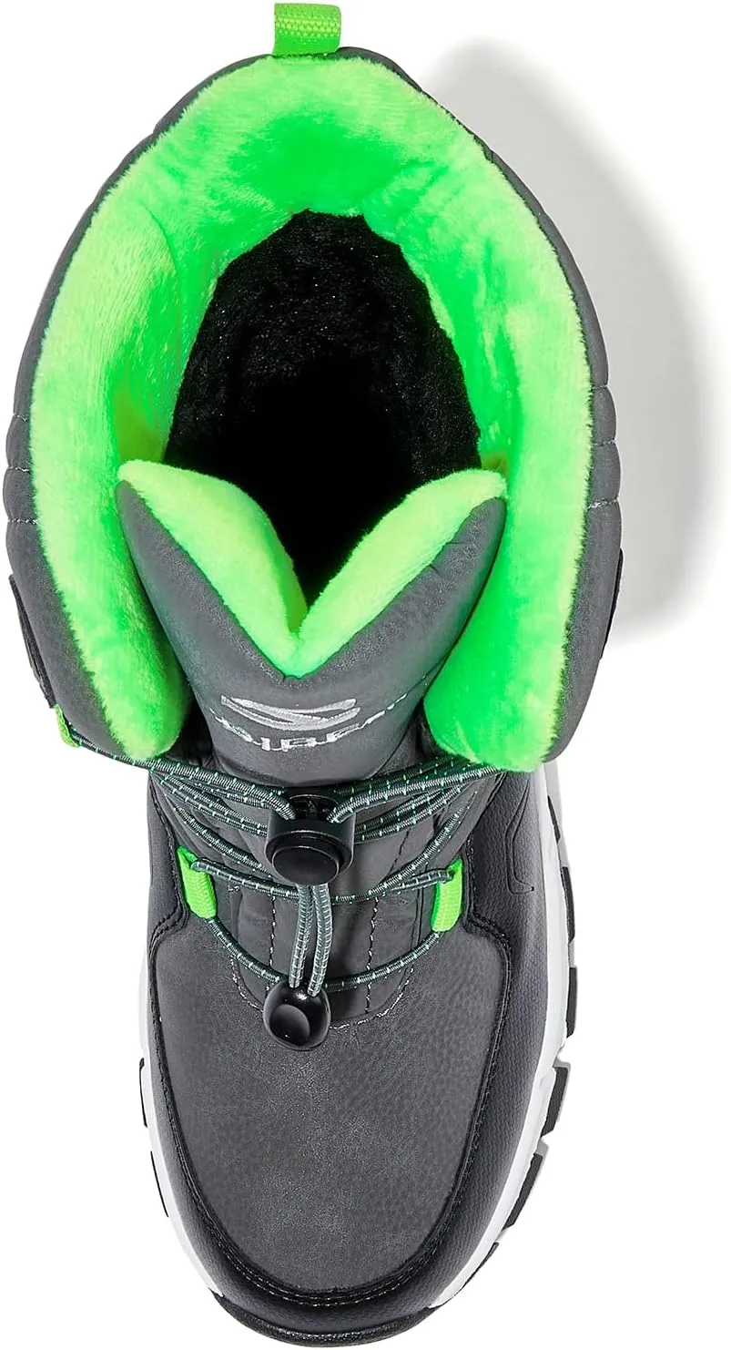 HOBIBEAR Kids Snow Boots Boys Girls Mid Calf Waterproof Warm Faux Fur Lined Insulated Winter Shoes(Toddler/Little Kid/Big Kid)