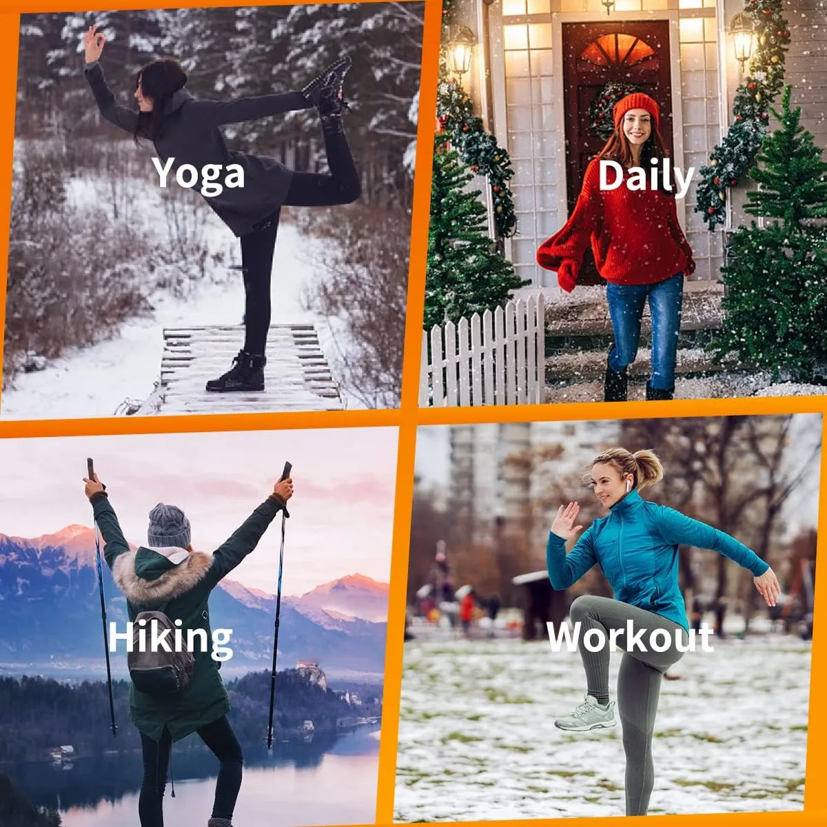 IUGA Fleece Lined Leggings Women Thermal Leggings for Women Winter Warm Tights High Waisted Hiking Yoga Pants with Pockets