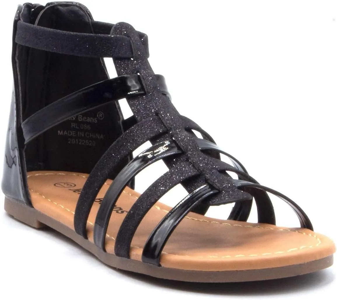 Jazamé Toddler Girls' Gladiator Sandals with Back Zipper Open Toe Shoes