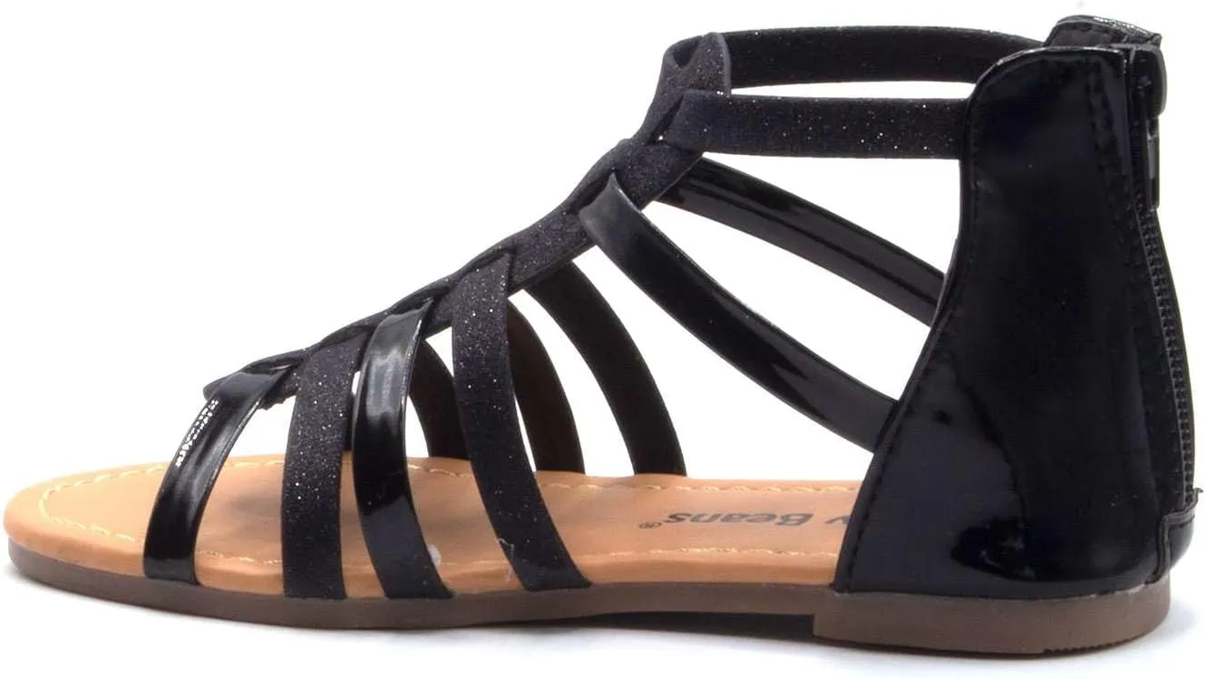 Jazamé Toddler Girls' Gladiator Sandals with Back Zipper Open Toe Shoes