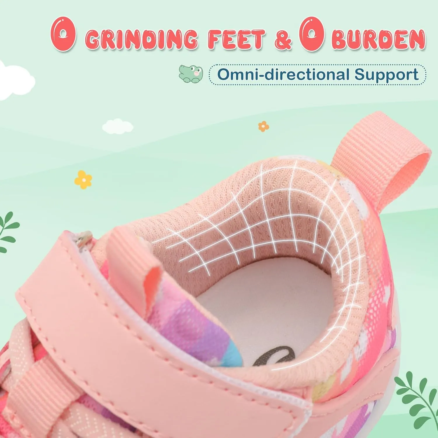 JIASUQI Toddler Shoes for Baby Girls Sneakers Barefoot Walking Shoes Running Tennis Shoes