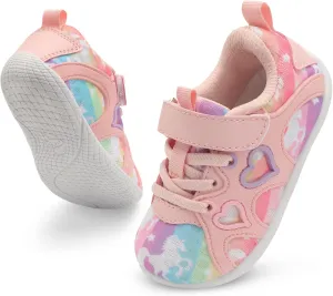 JIASUQI Toddler Shoes for Baby Girls Sneakers Barefoot Walking Shoes Running Tennis Shoes