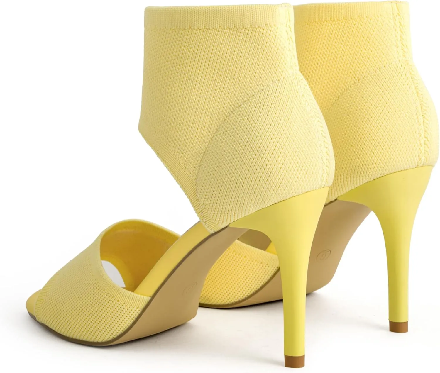 JishinGal High Heels for Women Peep Toe Heels Sandals Stretchy Knit Open Toe High Sexy 3 Inches Stiletto for Dressy and Everyday