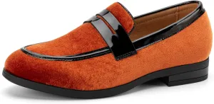 JITAI Velvet Boy's Dress Shoes Slip-On Loafers Wedding Shoes for Boys