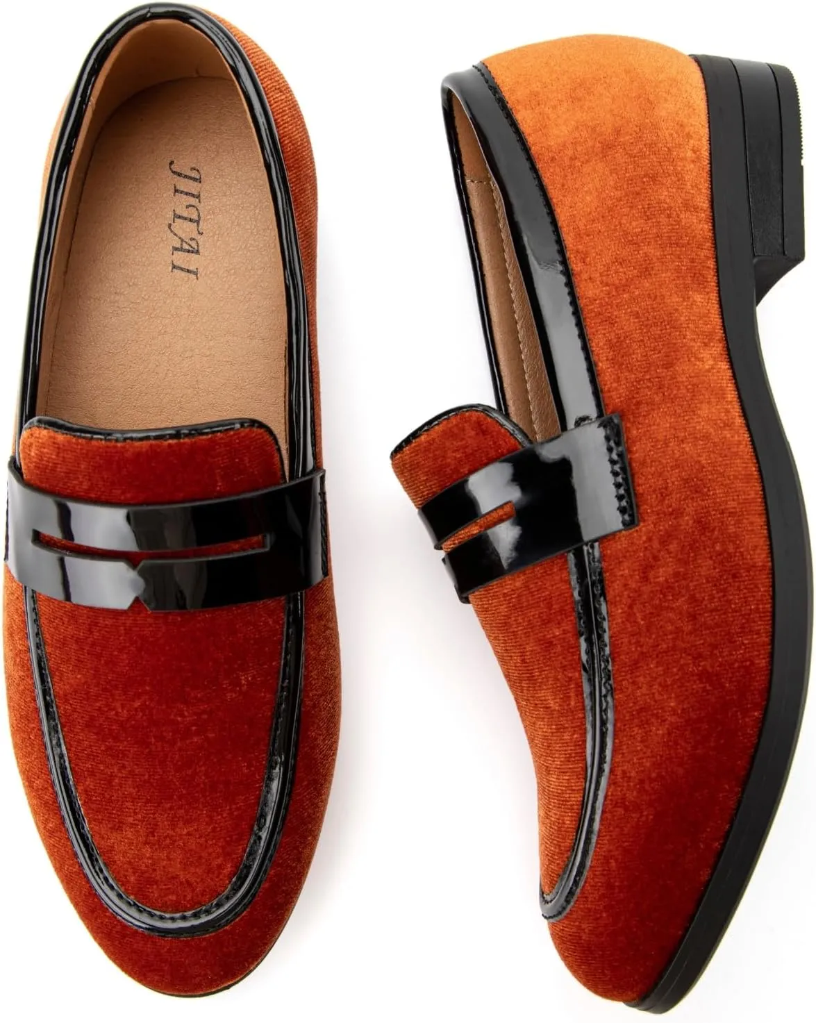JITAI Velvet Boy's Dress Shoes Slip-On Loafers Wedding Shoes for Boys