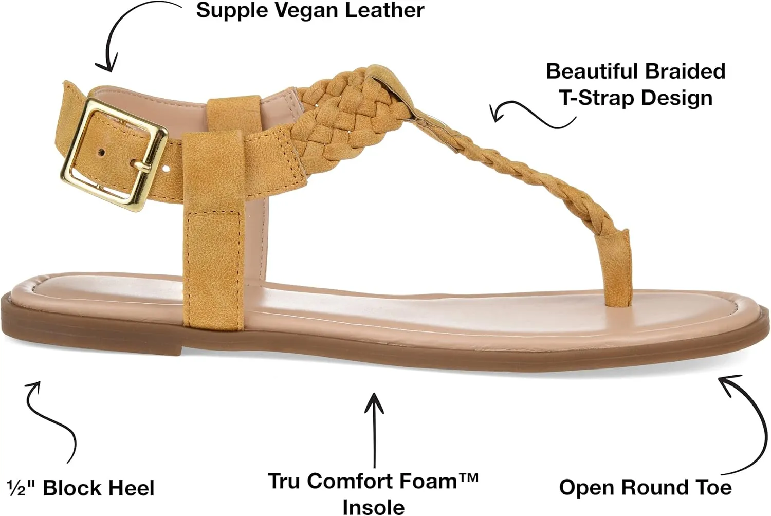Journee Womens Genevive Ankle Strap Flat Sandals