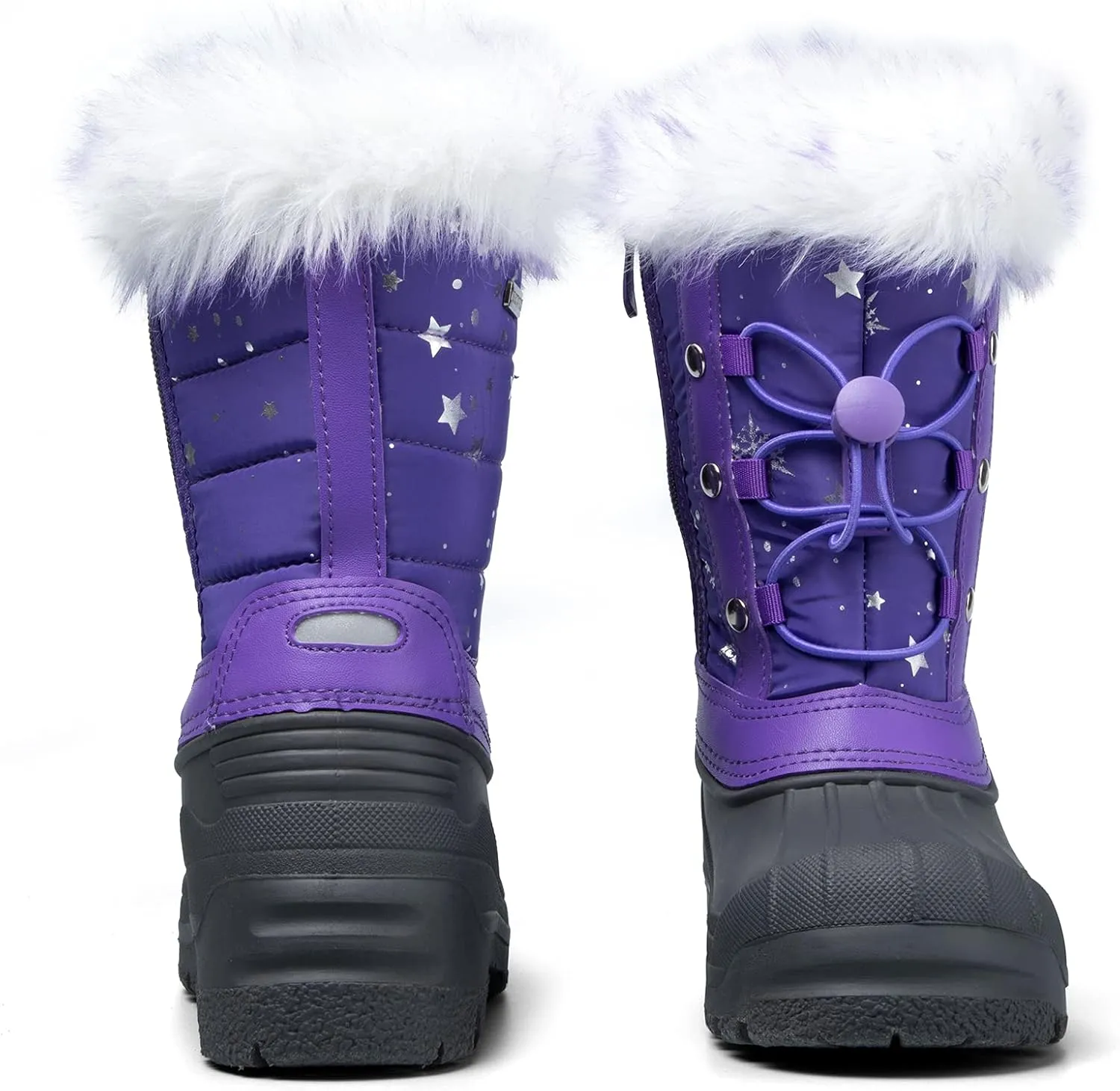 K KomForme Boys & Girls Snow Boots Insulated Fur Lined Warm Anti-Slip Waterproof Winter Boot (Toddler/Little Kid/Big Kid)