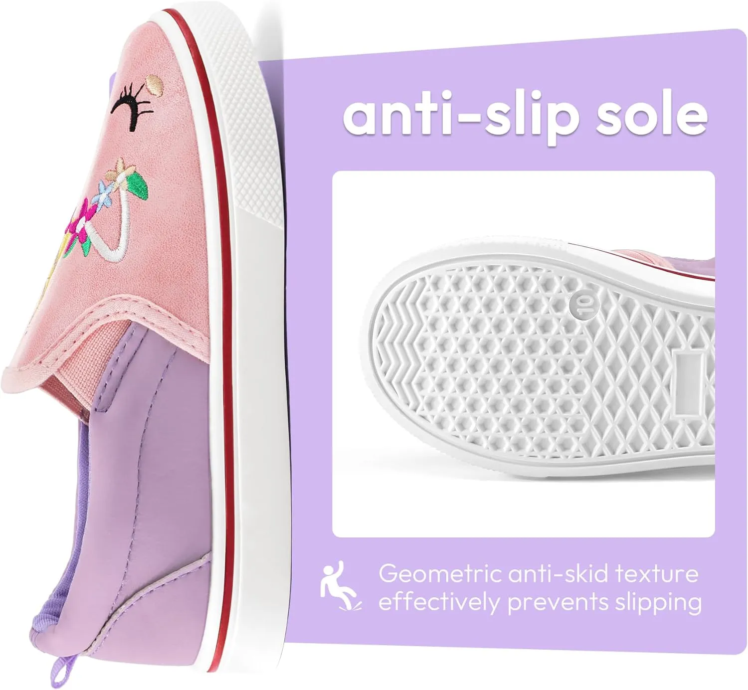 K KomForme Toddler Girls Boys Shoes Little Kids Slip on Canvas Sneakers for Running/Walking