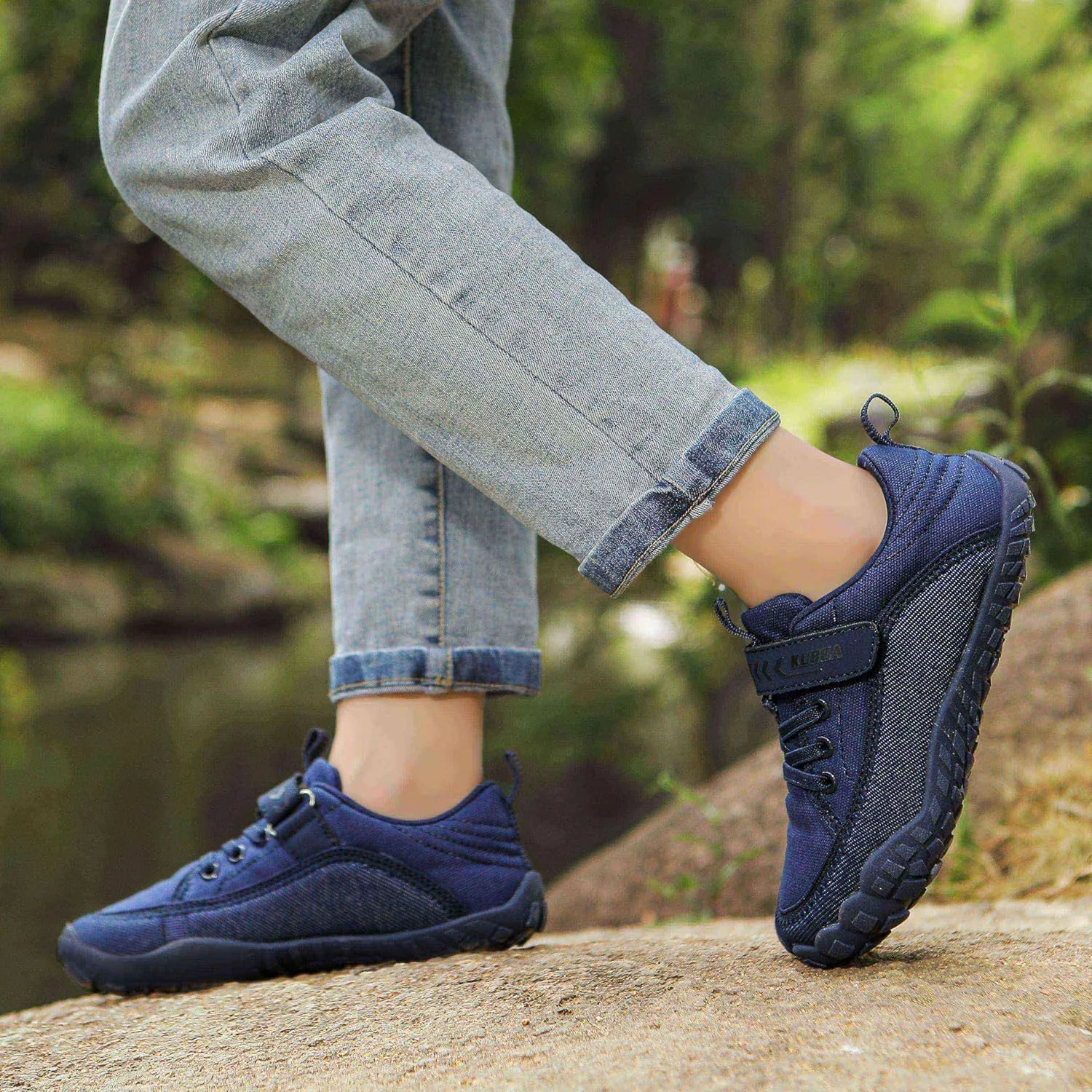 KUBUA Kids Barefoot Shoes Boys Girls Slip On Minimalist Sneakers for Walking Tennis Athletic Hiking Toddler Little Big Kid