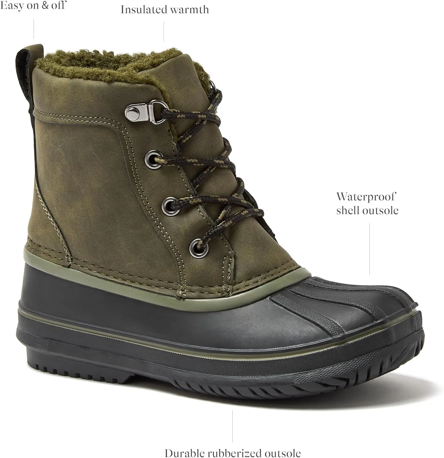 Lands' End Wynn Snow Boots for Kids - Insulated Waterproof Winter Snow Duck Boots for Boys and Girls - Little Kid and Big Kid Size 1 to 7 - Boys and Girls Snow Boots