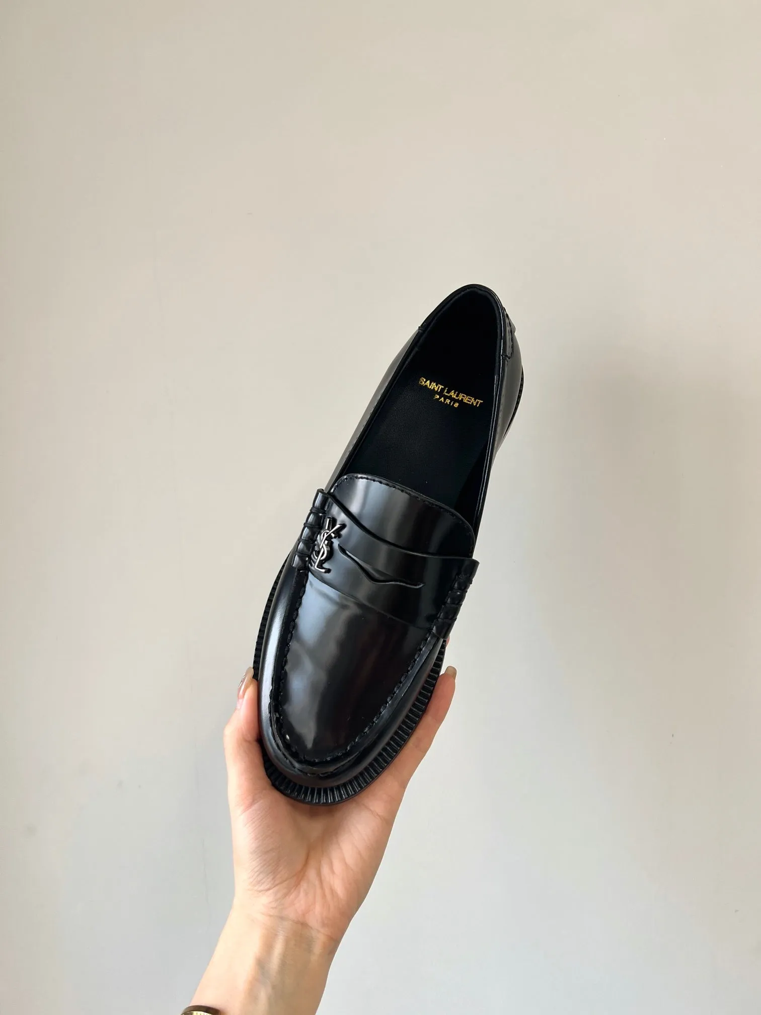 Laurent CALFSKIN SL LE LOAFER BLACK High-capacity functionality Saint Affordable shipping