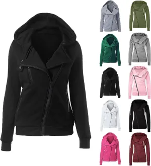 LFEOOST Womens Zip Up Hoodie Jacket Fall Fashion Casual Long Sleeve Sweatshirts Solid Warm Y2k Tops Sweater Coat with Pockets