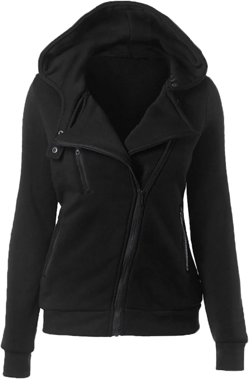 LFEOOST Womens Zip Up Hoodie Jacket Fall Fashion Casual Long Sleeve Sweatshirts Solid Warm Y2k Tops Sweater Coat with Pockets