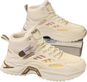 lilaBelle]Men's Chunky Sneakers Breathable High-Top Platform Shoes with【Hidden Height Increase】&【Anti-Slip Sole】 for Teen Boys, Casual Outdoor Gym Wear, Versatile Street Style Footwear