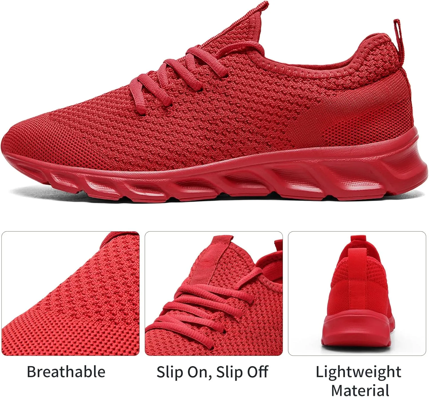 Linenghs Mens Running Shoes Tennis Gym Sneakers Casual Slip On Walking Lightweight Athletic Workout Breathable Fashion Sports Shoes