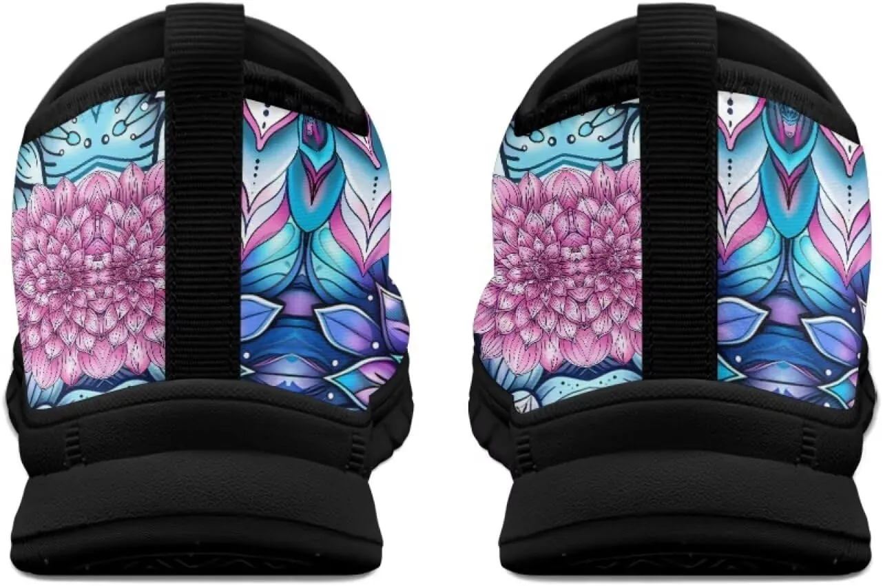 Low-Cut Flowers Print Casual Shoes for Women - Laceless Sneakers, Non-Slip Walking Shoes, Tennis Shoes, Comfortable & Stylish