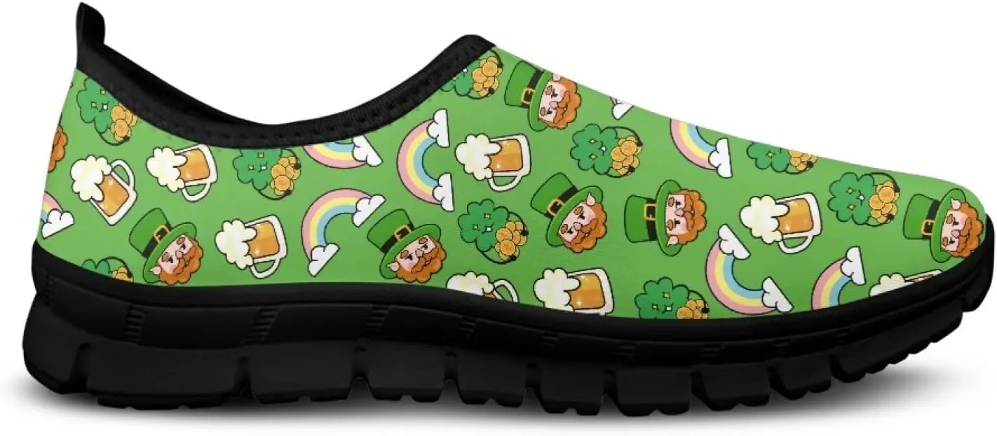 Low-Cut Saint Patrick's Day Casual Shoes - Stylish Tennis & Walking Footwear, Polyester Fabric Women's Sneakers