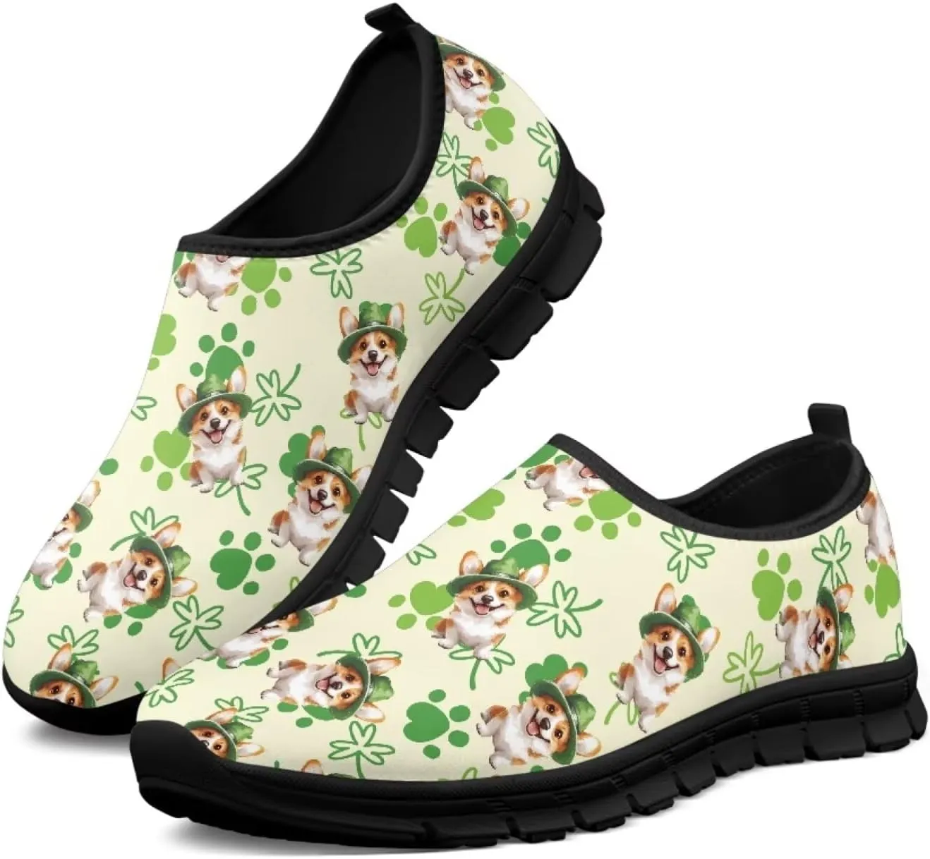 Low-Cut Saint Patrick's Day Casual Shoes - Stylish Tennis & Walking Footwear, Polyester Fabric Women's Sneakers