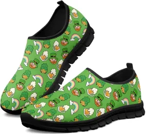 Low-Cut Saint Patrick's Day Casual Shoes - Stylish Tennis & Walking Footwear, Polyester Fabric Women's Sneakers