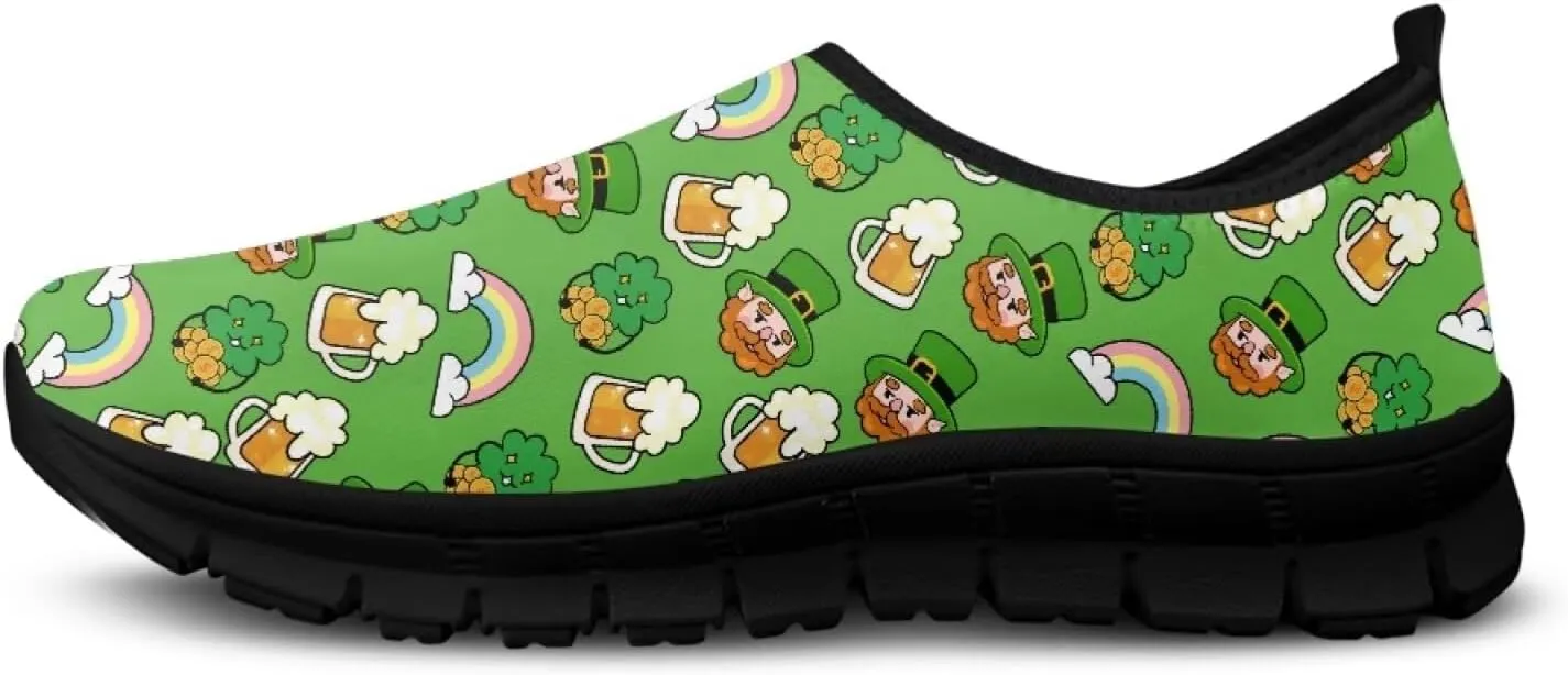 Low-Cut Saint Patrick's Day Casual Shoes - Stylish Tennis & Walking Footwear, Polyester Fabric Women's Sneakers