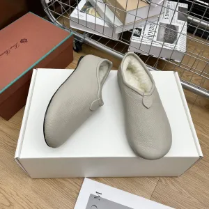 LP Cocooning Floaty Flat Grey White Wool Fleece Lining And Cowhide  989987