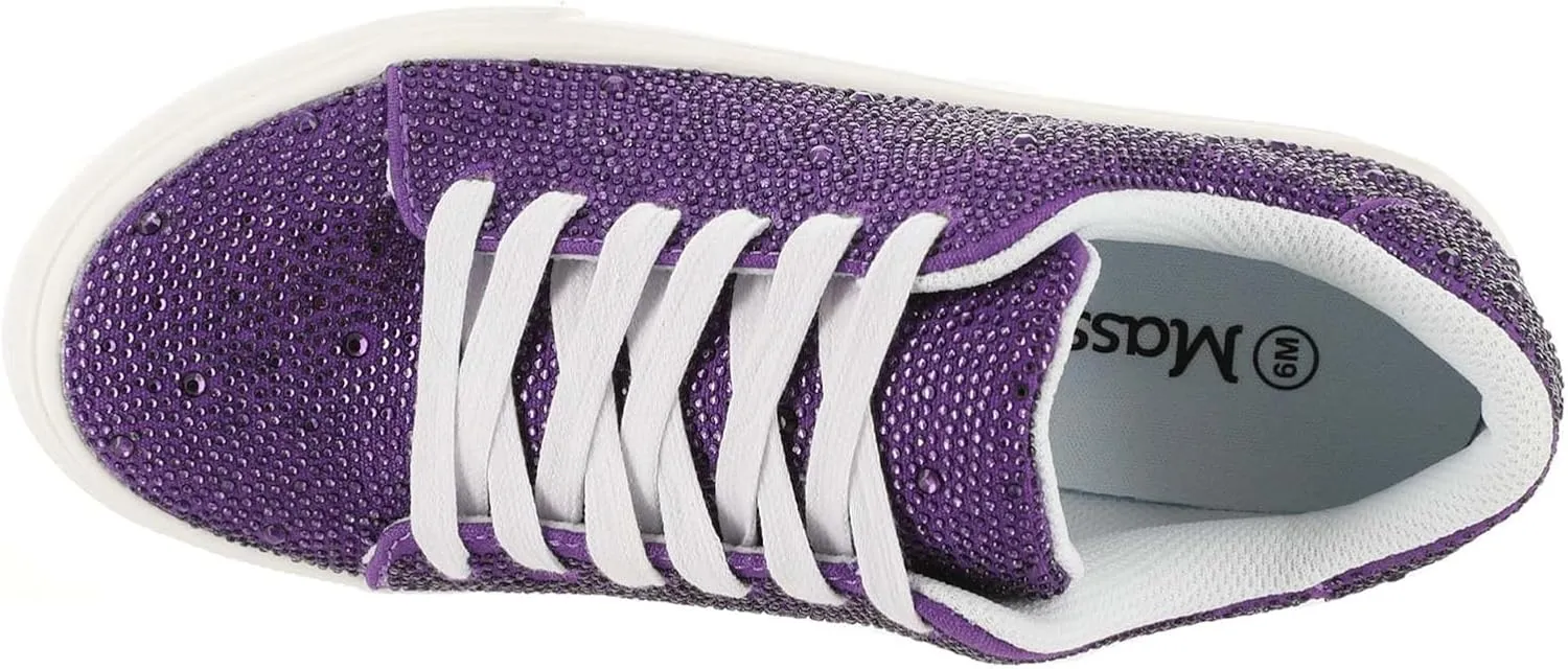Masseys Women's Veronica Rhinestone Studded Fashion Sneaker