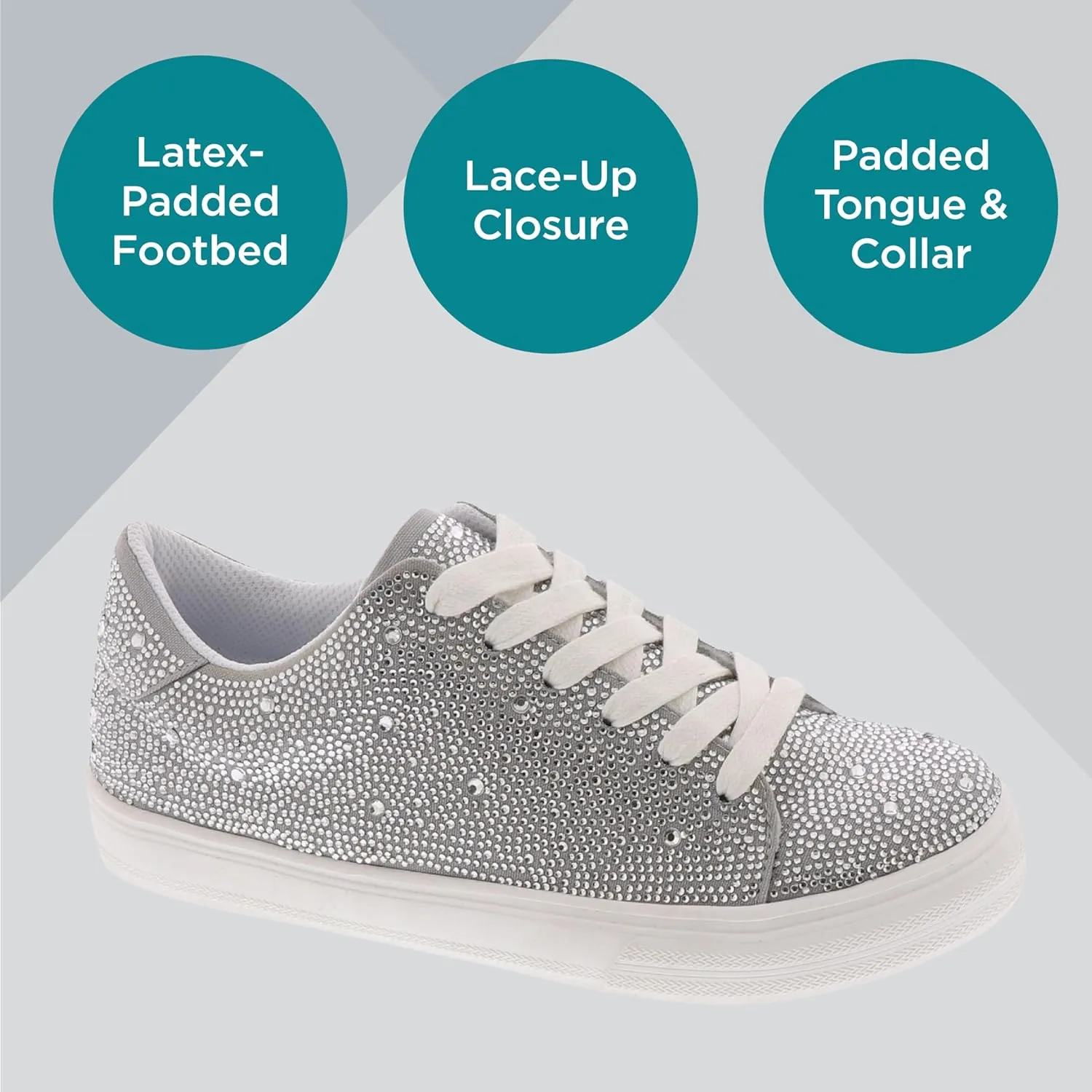Masseys Women's Veronica Rhinestone Studded Fashion Sneaker