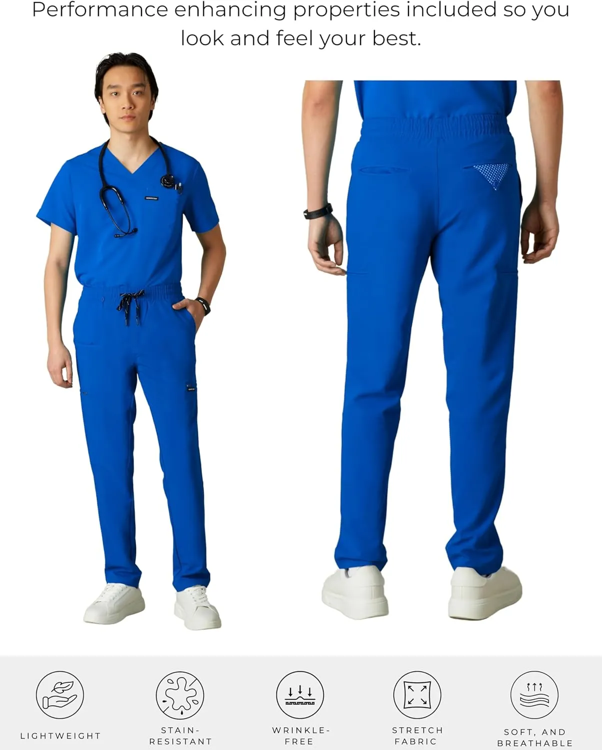 Members Only Men's Hampton Open Bottom Scrub | Mens Scrub Pants | Jogger Scrubs for Men | Men's Medical Scrub Pants