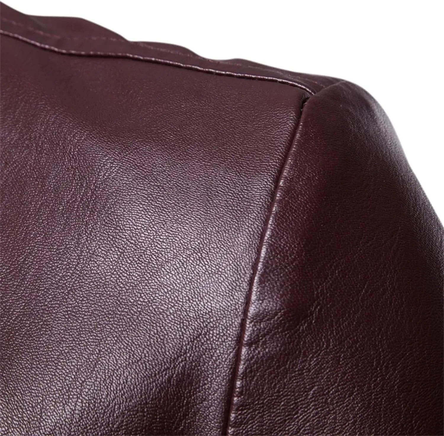 Mens Business Casual Leather Jacket Slim Fit All-Season Office-To-Street Versatile Faux Leather Outwear