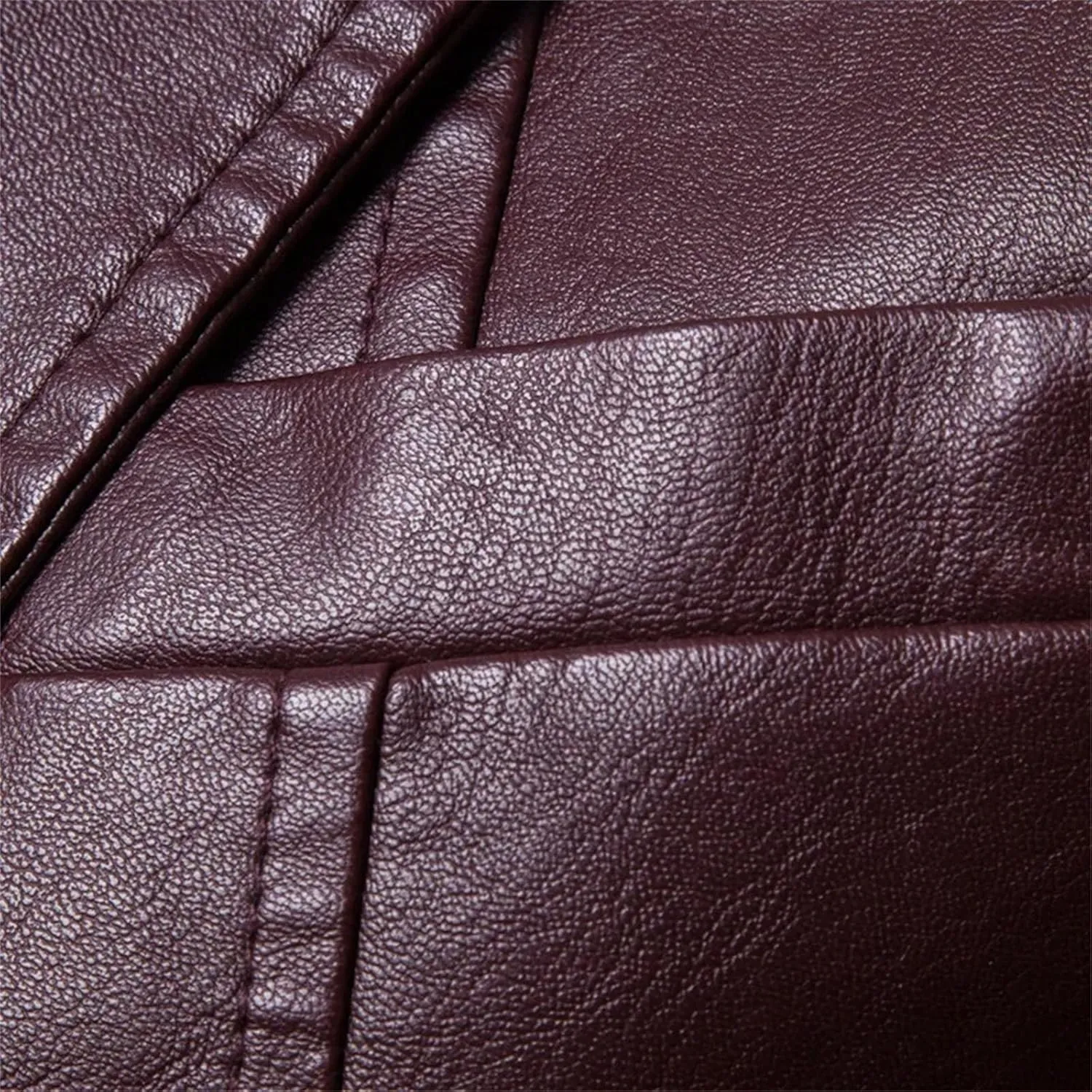 Mens Business Casual Leather Jacket Slim Fit All-Season Office-To-Street Versatile Faux Leather Outwear
