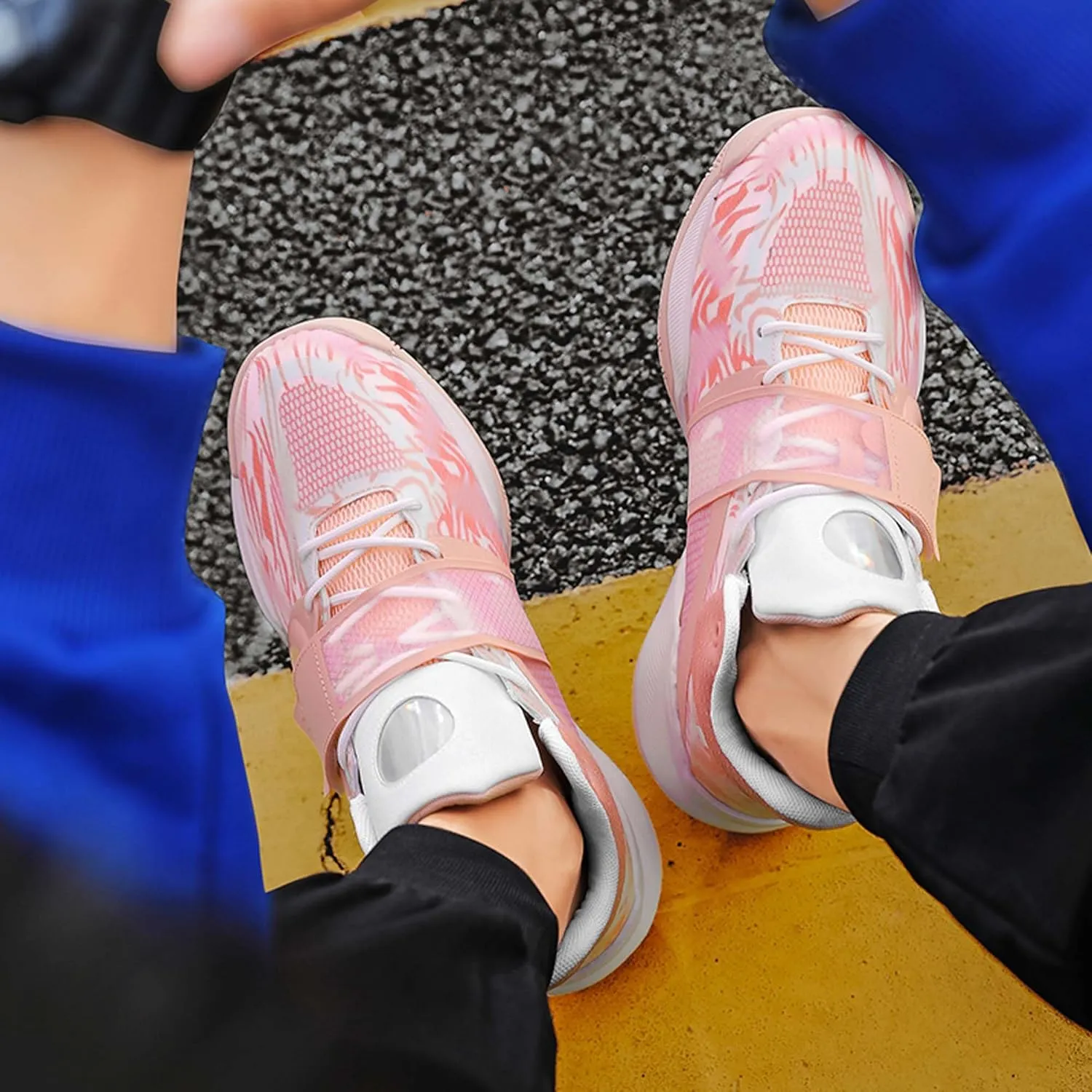 Men's Fashion Basketball Shoes Soft Sole Comfortable Sneakers Teenagers Breathable Anti-Slip Running Trainers Women's Basketball Sneakers Outdoor Casual Walking/Men's/Women's Shoes