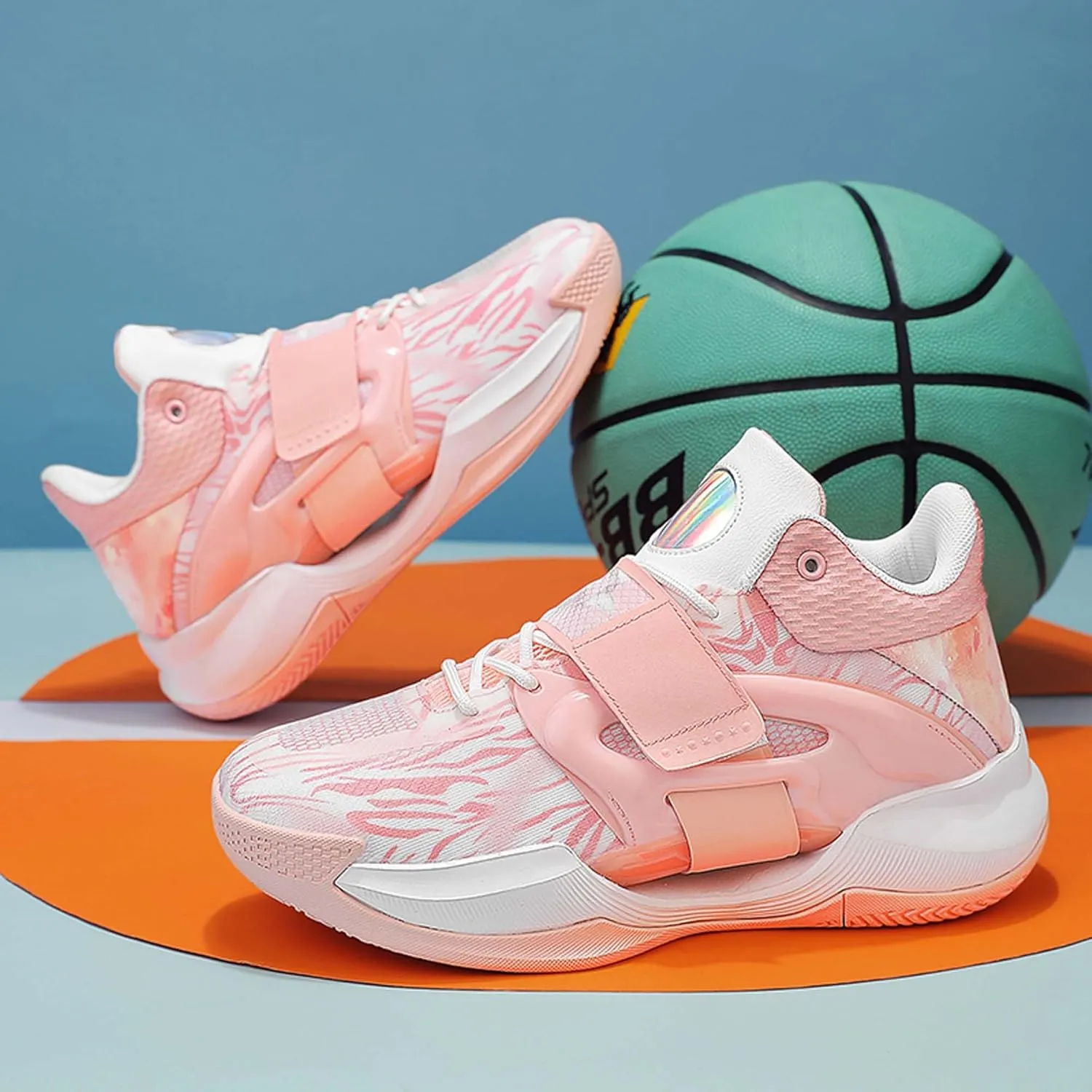 Men's Fashion Basketball Shoes Soft Sole Comfortable Sneakers Teenagers Breathable Anti-Slip Running Trainers Women's Basketball Sneakers Outdoor Casual Walking/Men's/Women's Shoes