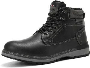 Mens Snow Boots Outdoor Warm Winter Boots Non Slip Fur Lined Shoes