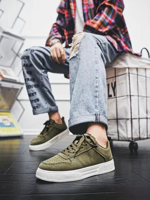 Men's Sturdy Skate Shoes - Stylish Non-Slip Low-top Sneakers - Suitable for All Seasons, Outdoor Adventure and Street Style - Comfortable Plus Size