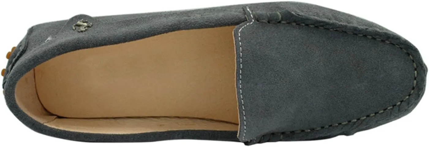 Minishion Loafers for Women Comfortable Suede Driving Shoes YB9601
