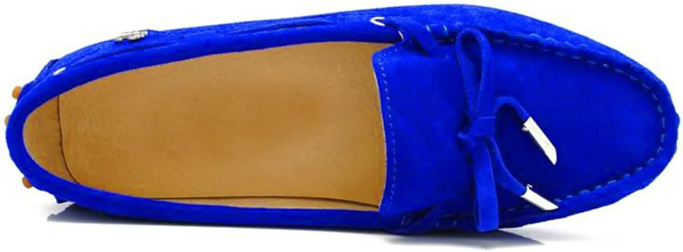 Minishion Womens Loafers & Slip-ons Suede Driving Shoes YB9602