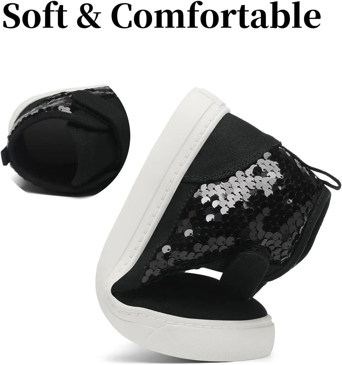 Nihaoya Baby First Walking Shoes Toddler Slip on Shoes Girls Princess Casual Sneakers Glitter Boy Running Tennis Footwear