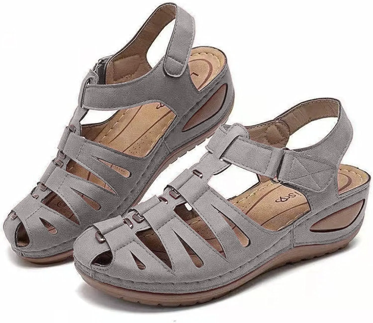 oiangi Sandals Shoes for Women,Fashion Ankle Strap Casual Outdoor Hollow Wedge Shoes Sandals