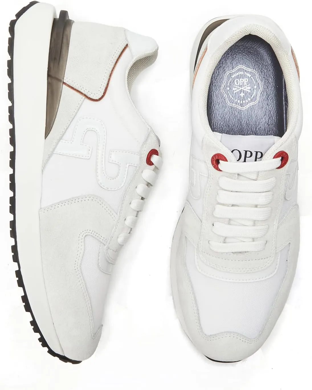 OPP Suede Leather Fashion Sneakers for Men Casual Lace-up Shoes Running Athletic Tennis Sports Gym