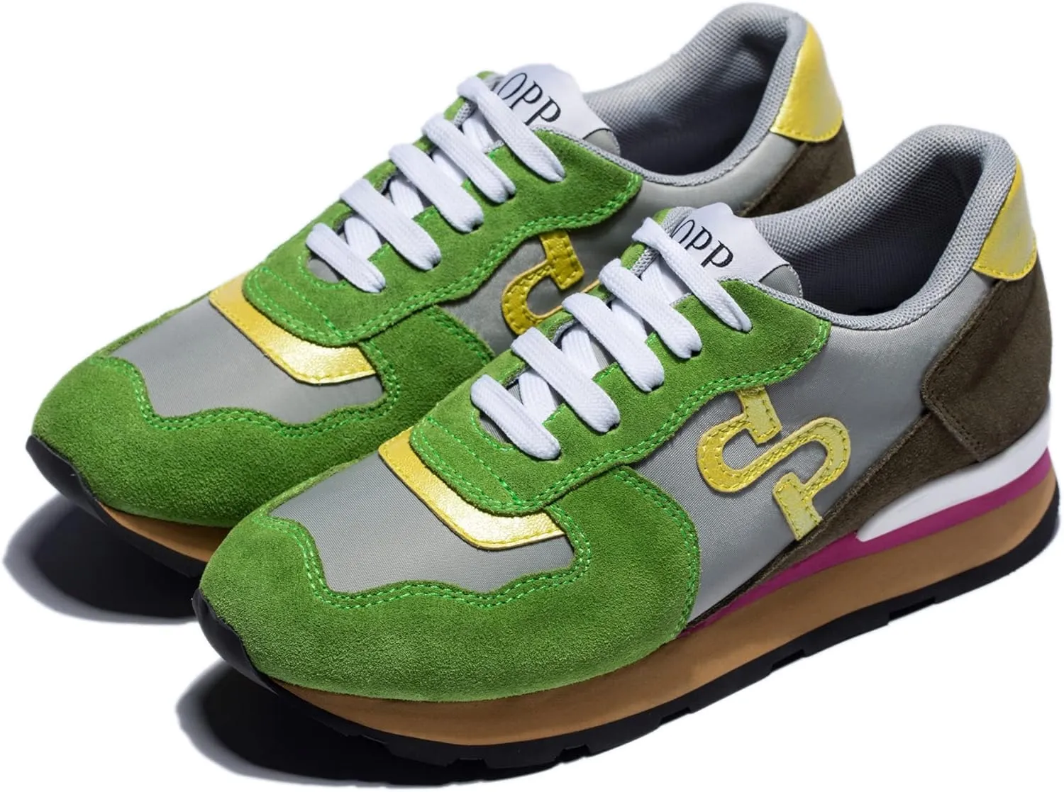 OPP Women Fashion Sneakers Casual Lace-up Suede Leather Athletic Tennis Sports Gym Running Shoes Women