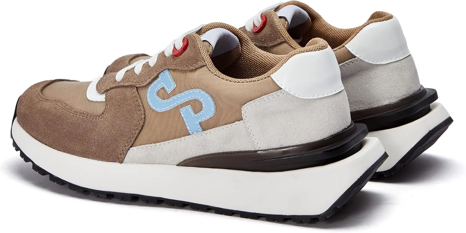 OPP Women Fashion Sneakers Casual Lace-up Suede Leather Athletic Tennis Sports Gym Running Shoes Women