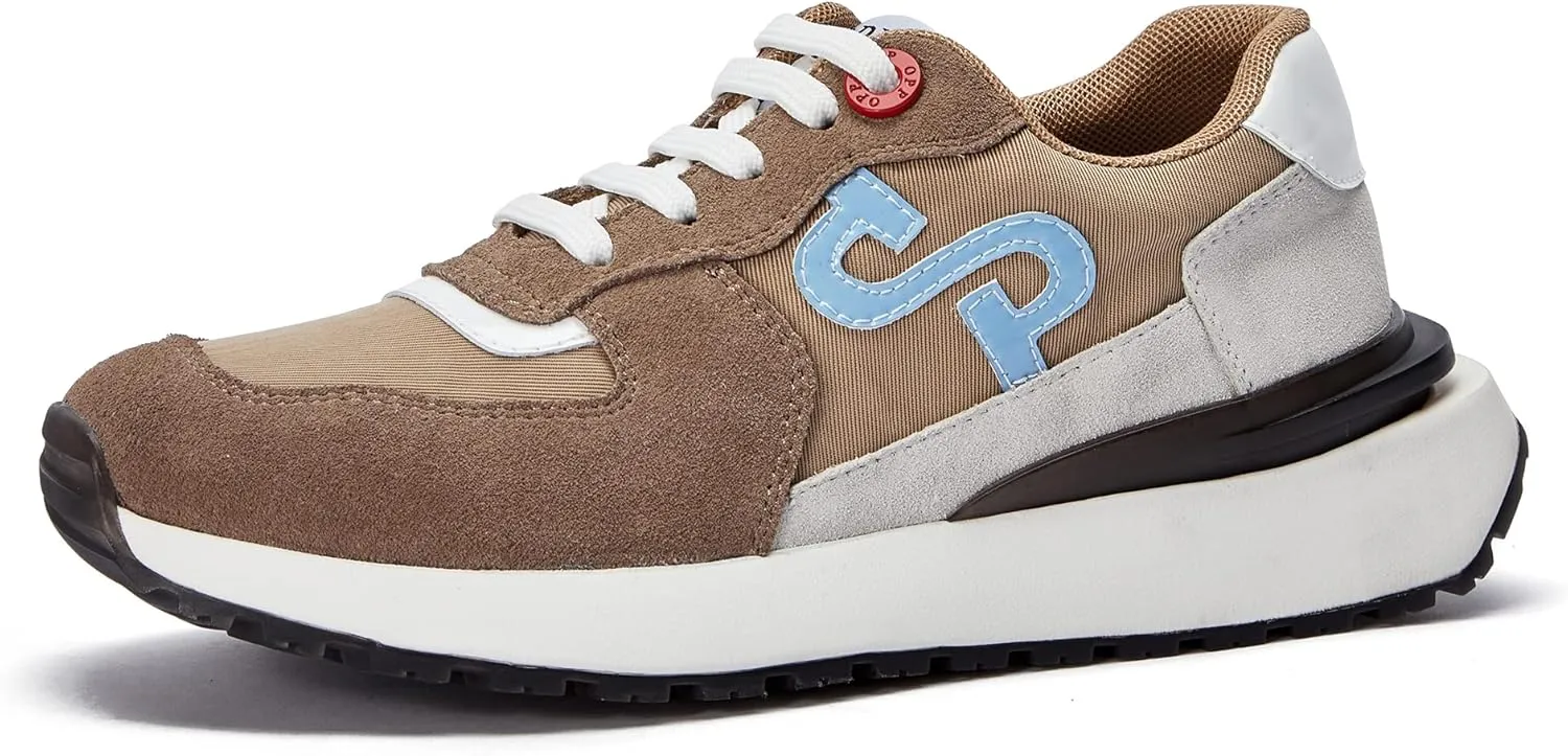 OPP Women Fashion Sneakers Casual Lace-up Suede Leather Athletic Tennis Sports Gym Running Shoes Women