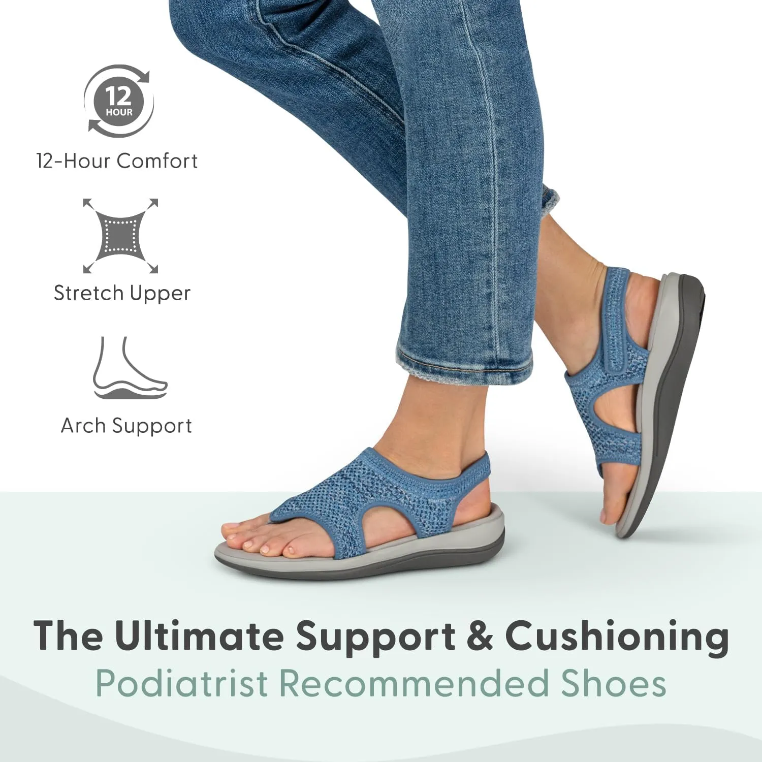 Orthofeet Women's Orthopedic Knit Lyra Sandals