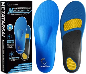 Orthotic Insoles with Metatarsal Pads, Plantar Fasciitis Arch Support Inserts for Metatarsalgia, Morton's Neuroma, Ball of Foot Pain Relief, Man Women Insoles for Standing All Day-H